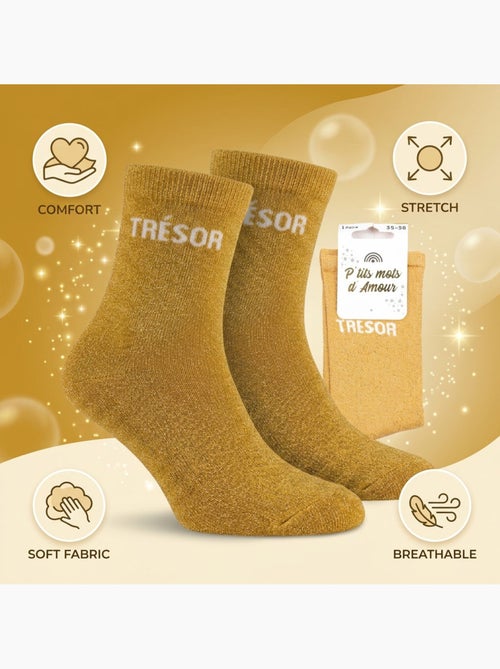 OZABI Chaussettes Fille a Paillettes Message Humoristique - Kiabi