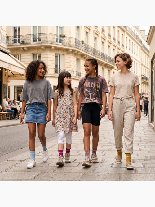 OZABI Chaussettes Fille a Paillettes Message Humoristique Pack de 4 Paires - Kiabi