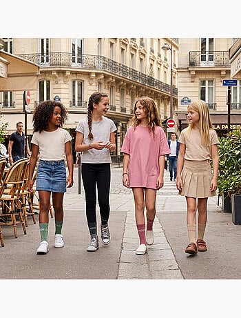 OZABI Chaussettes Fille a Paillettes Message Humoristique Pack de 4 Paires