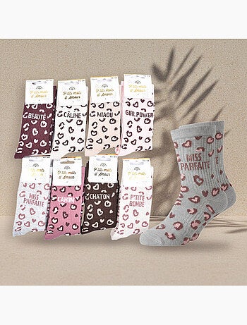 Ozabi chaussettes fille a paillettes message humoristique pack de 8 paires