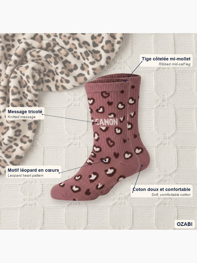 Ozabi chaussettes fille a paillettes message humoristique pack de 8 paires Rose/Multicolore - Kiabi