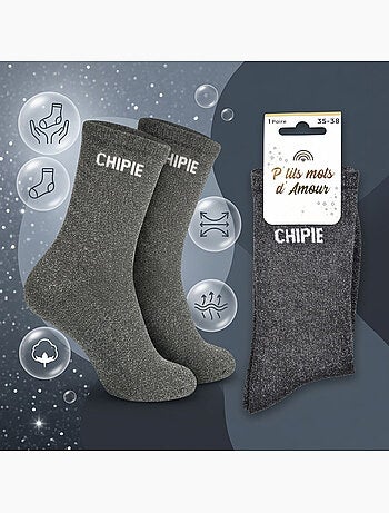 OZABI Chaussettes Fille a Paillettes Message Humoristique Pack de 8 Paires