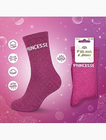 OZABI Chaussettes Fille a Paillettes Message Humoristique