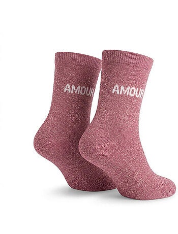 OZABI Chaussettes Fille a Paillettes Message Humoristique