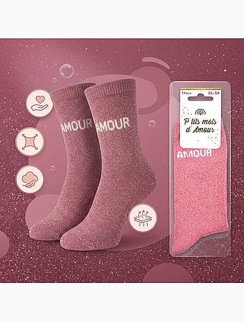 OZABI Chaussettes Fille a Paillettes Message Humoristique
