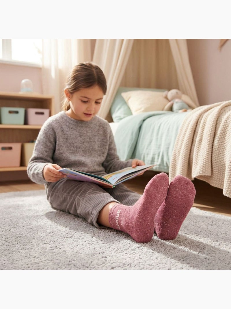 OZABI Chaussettes Fille a Paillettes Message Humoristique Rose - Kiabi
