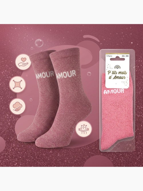 OZABI Chaussettes Fille a Paillettes Message Humoristique - Kiabi