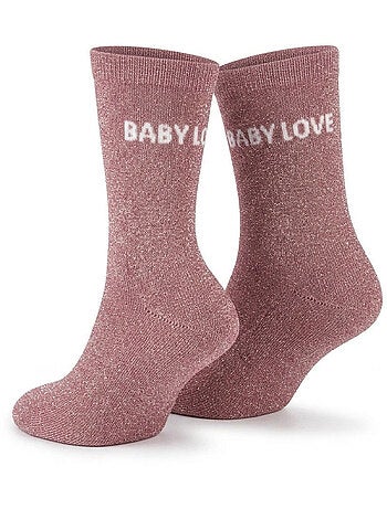 OZABI Chaussettes Fille a Paillettes Message Humoristique