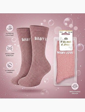 OZABI Chaussettes Fille a Paillettes Message Humoristique