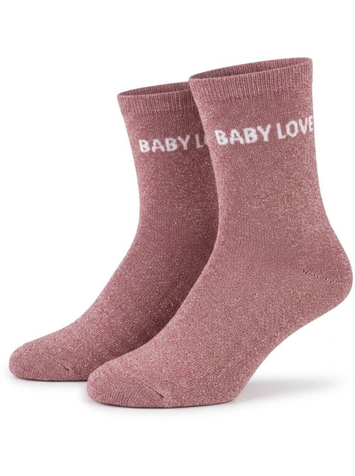 OZABI Chaussettes Fille a Paillettes Message Humoristique - Kiabi