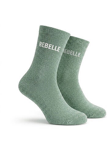 OZABI Chaussettes Fille a Paillettes Message Humoristique