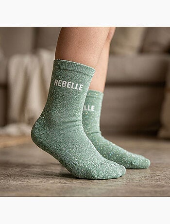 OZABI Chaussettes Fille a Paillettes Message Humoristique