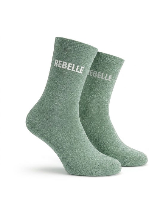 OZABI Chaussettes Fille a Paillettes Message Humoristique - Kiabi