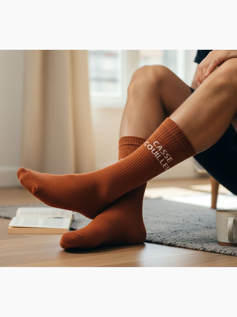 OZABI Chaussettes Homme Message Humoristiques Marron - Kiabi