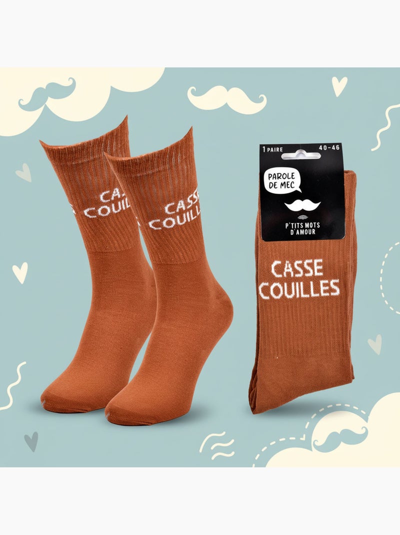 OZABI Chaussettes Homme Message Humoristiques Marron - Kiabi