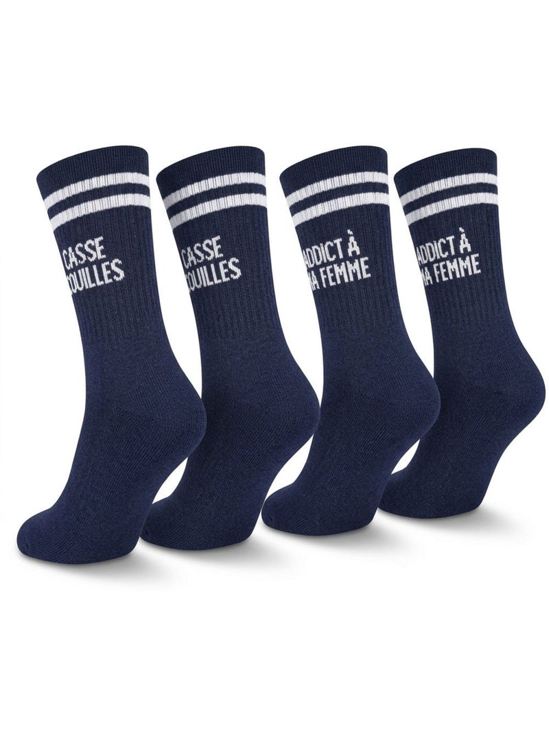 OZABI Chaussettes Homme Message Humoristiques Pack de 2 Paires Bleu Bleu - Kiabi