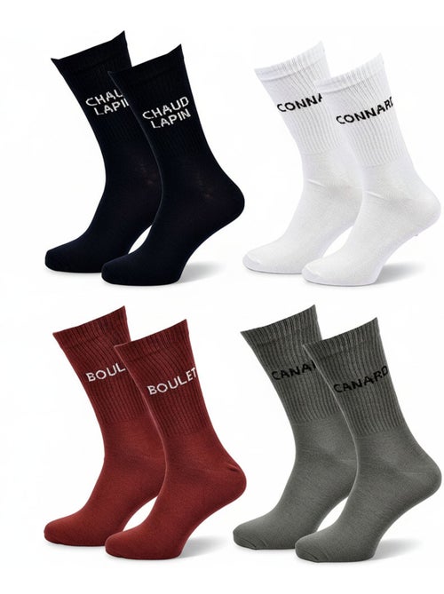 OZABI Chaussettes Homme Message Humoristiques Pack de 4 Paires - Kiabi