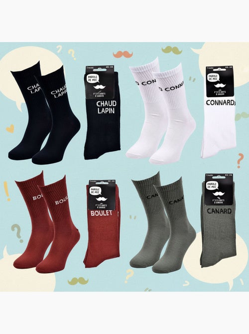 OZABI Chaussettes Homme Message Humoristiques Pack de 4 Paires - Kiabi