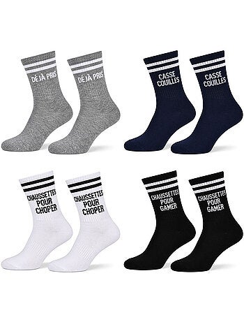 OZABI Chaussettes Homme Message Humoristiques Pack de 4 Paires
