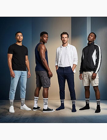 OZABI Chaussettes Homme Message Humoristiques Pack de 4 Paires
