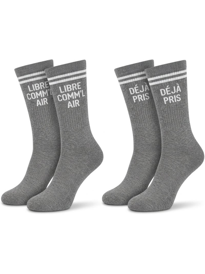 OZABI Chaussettes Homme Message Humoristiques Pack de 4 Paires Noir Multicolore Bleu - Kiabi