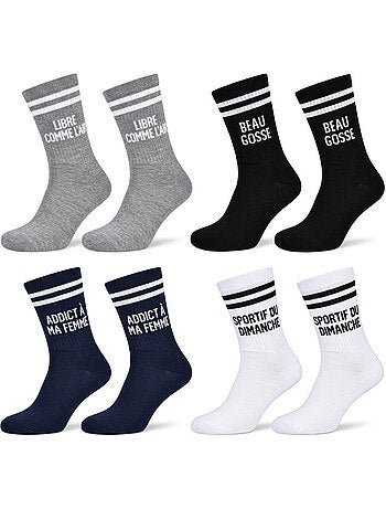 OZABI Chaussettes Homme Message Humoristiques Pack de 4 Paires