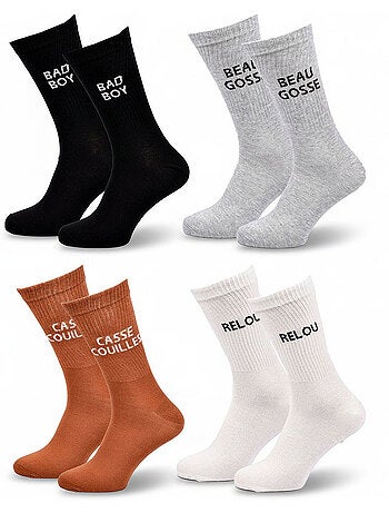 OZABI Chaussettes Homme Message Humoristiques Pack de 4 Paires