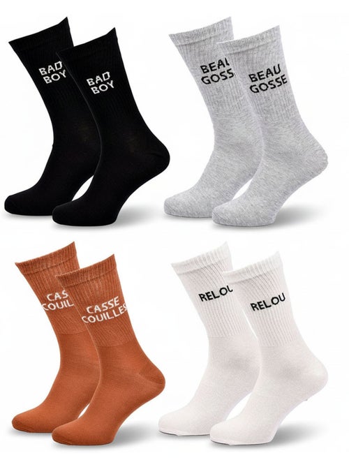 OZABI Chaussettes Homme Message Humoristiques Pack de 4 Paires - Kiabi