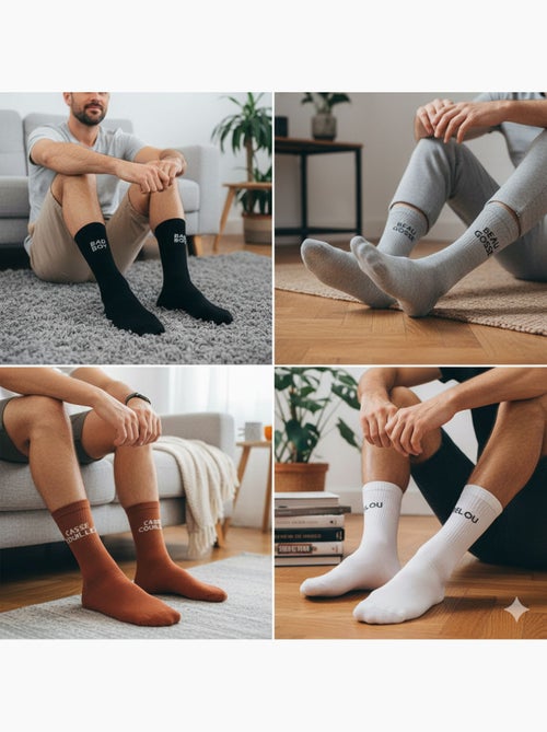 OZABI Chaussettes Homme Message Humoristiques Pack de 4 Paires - Kiabi