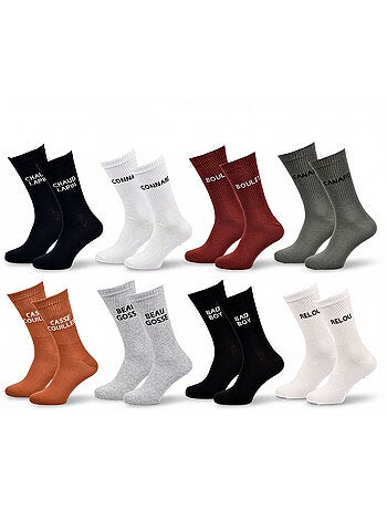 OZABI Chaussettes Homme Message Humoristiques Pack de 8 Paires
