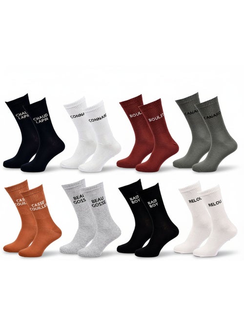 OZABI Chaussettes Homme Message Humoristiques Pack de 8 Paires - Kiabi