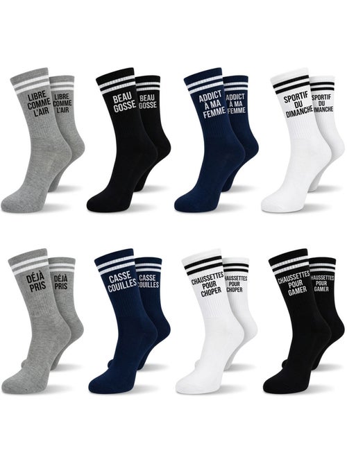 OZABI Chaussettes Homme Message Humoristiques Pack de 8 Paires - Kiabi