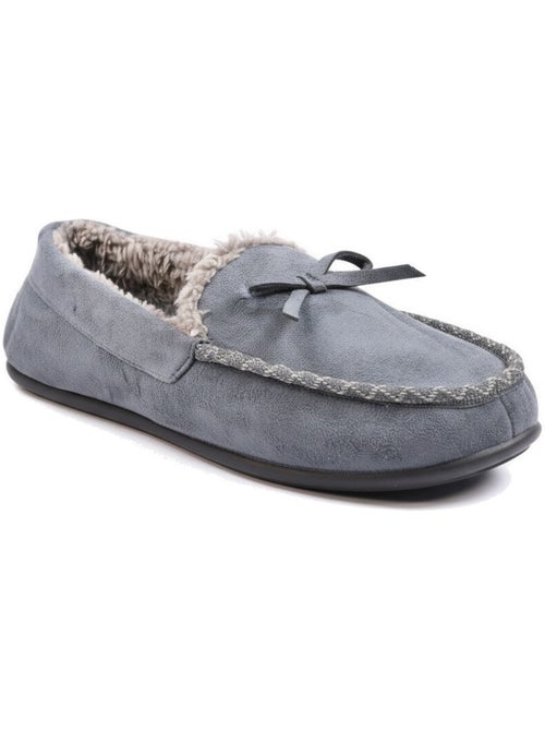 Ozabi chaussons femme fermés, suédine unie, nœud, intérieur fourré - Kiabi