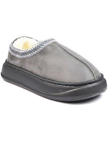 Ozabi chaussons femme style scandinave, talon fermé, intérieur fourré
