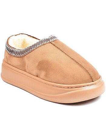 Ozabi chaussons femme style scandinave, talon fermé, intérieur fourré