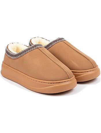 Ozabi chaussons femme style scandinave, talon fermé, intérieur fourré