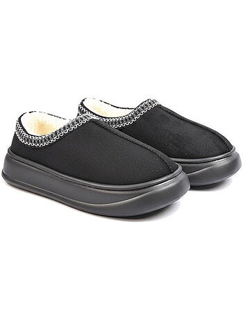 Ozabi chaussons femme style scandinave, talon fermé, intérieur fourré