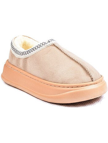 Ozabi chaussons femme style scandinave, talon fermé, intérieur fourré