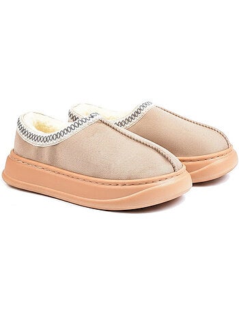 Ozabi chaussons femme style scandinave, talon fermé, intérieur fourré