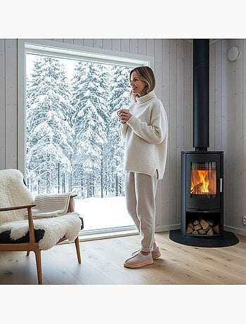 Ozabi chaussons femme style scandinave, talon fermé, intérieur fourré