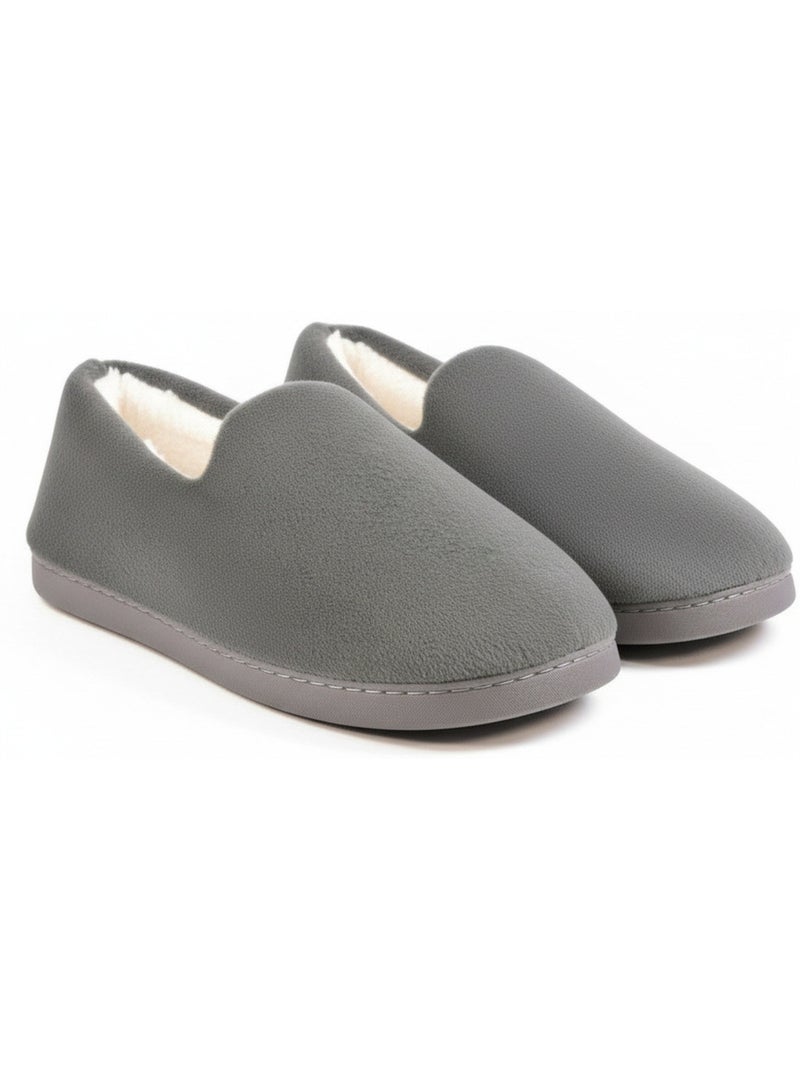 Ozabi chaussons homme fourrés, côtelés ou effet fourrure, semelle antidérapante Gris - Kiabi