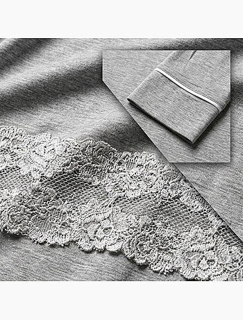 OZABI Chemise de Nuit Femme Boutonnée Dentelle Viscose