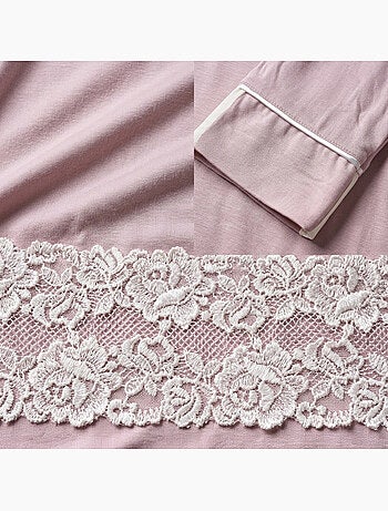 OZABI Chemise de Nuit Femme Boutonnée Dentelle Viscose