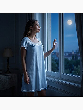OZABI Chemise de Nuit Femme Dentelle Ultra Léger