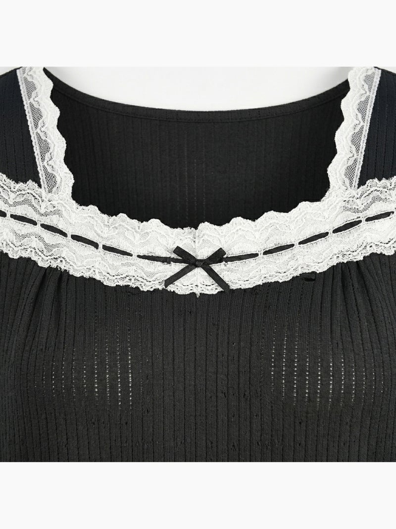 OZABI Chemise de Nuit Femme Dentelle Ultra Léger Noir - Kiabi