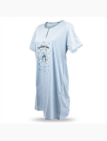 OZABI Chemise de Nuit Femme Microfibre Manches Courtes