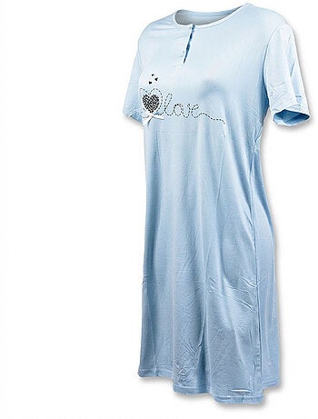 OZABI Chemise de Nuit Femme Microfibre Manches Courtes