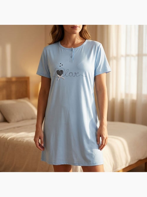 OZABI Chemise de Nuit Femme Microfibre Manches Courtes - Kiabi