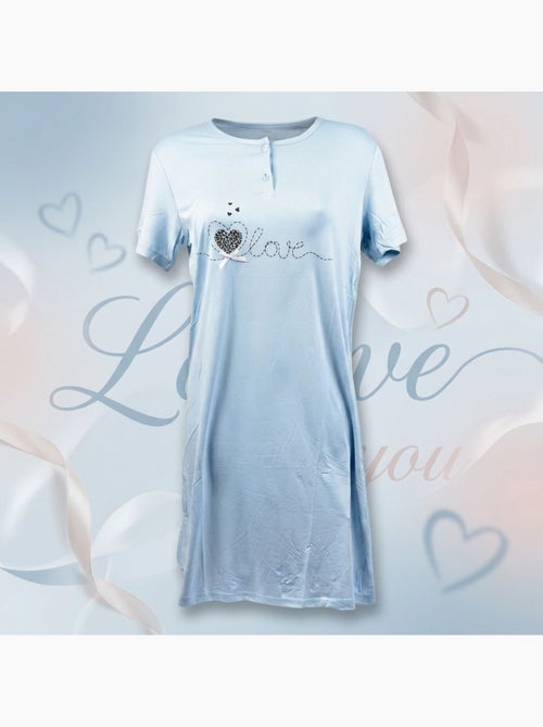 OZABI Chemise de Nuit Femme Microfibre Manches Courtes - Kiabi