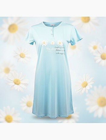 OZABI Chemise de Nuit Femme Microfibre Manches Courtes